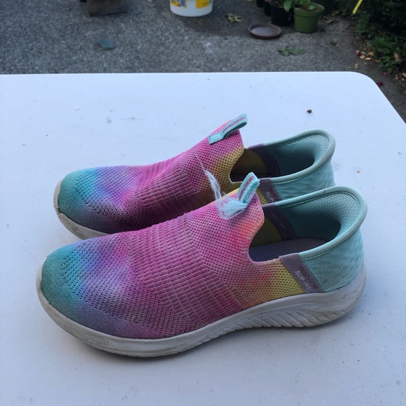Skechers Ultra Flex 3.0 Slip On Multi Color Kids Youth Girls Shoes Size 3.5 - Picture 1 of 16